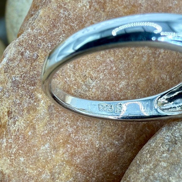 Sterling Silver Moss Agate Ring Size 8 Dendritic Gemstone Nature Inspired 4.3 gr - Picture 8 of 16